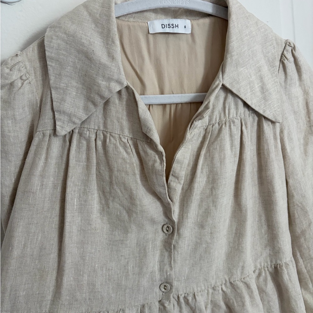 DISSH eloise natural linen mini dress - Picture 14 of 16